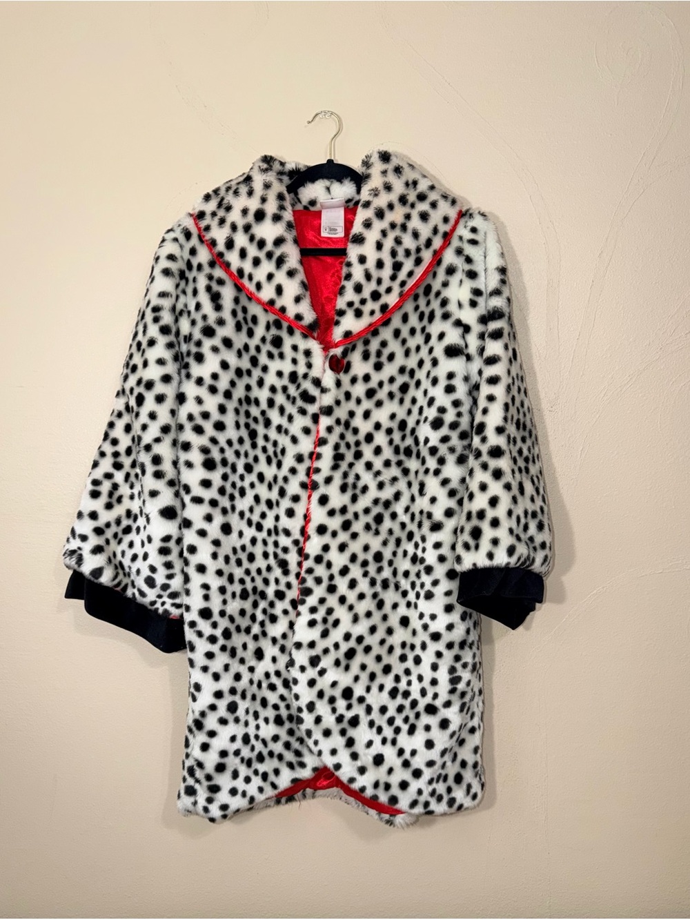 Vintage Disney Store Cruella De Vil Faux Fur Coat Jacket Costume 101 Dalmatians